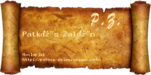 Patkós Zalán névjegykártya