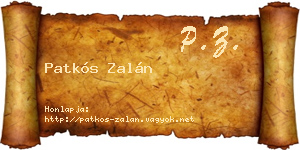 Patkós Zalán névjegykártya